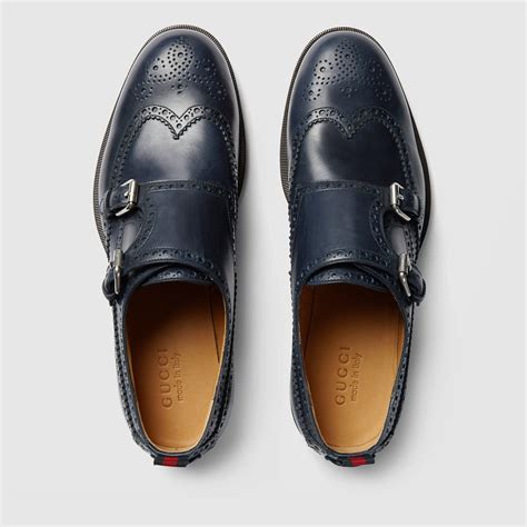 gucci leather monk strap shoes